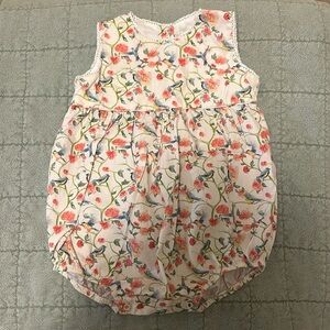 Dondolo Bubble - floral w/birds in blue/green/melon/yellow - Size: 12M